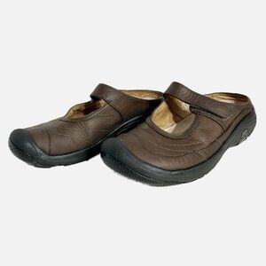 Keen Petaluma Leather Mary Jane Slip On Mule Clog Rubber Sole Brown 🤎 Size 6